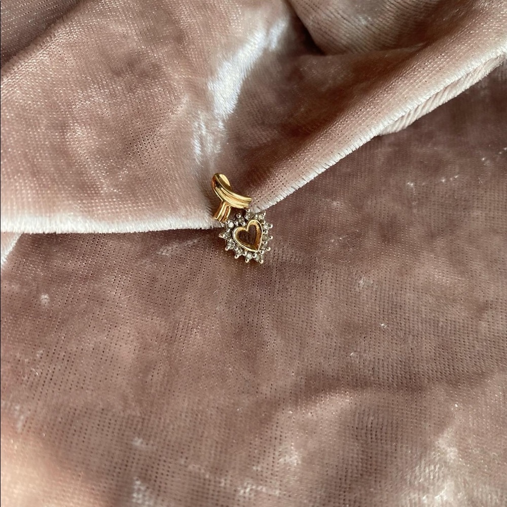 10k Solid Gold Diamond Accent Heart Pendant
